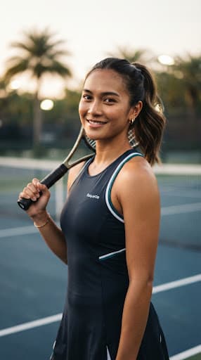 Potret Sarah T., pemain tenis di komunitas Raquette